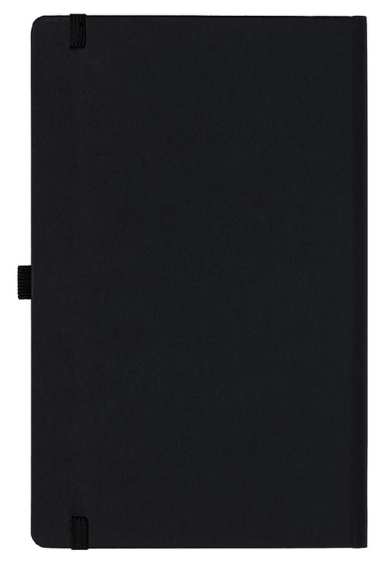 Notizbuch Style Medium im Format 13x21cm, Inhalt kariert, Einband Fancy in der Farbe Black