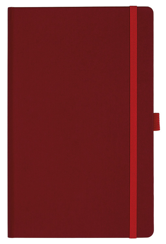 Notizbuch Style Medium im Format 13x21cm, Inhalt liniert, Einband Fancy in der Farbe Ruby Red