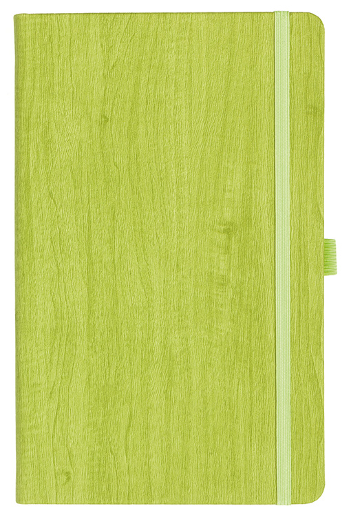 Notizbuch Style Medium im Format 13x21cm, Inhalt liniert, Einband Woody in der Farbe Lime