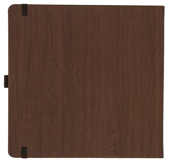 Notizbuch Style Square im Format 17,5x17,5cm, Inhalt kariert, Einband Woody in der Farbe Brown