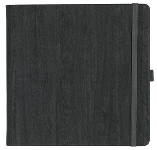 Notizbuch Style Square im Format 17,5x17,5cm, Inhalt liniert, Einband Woody in der Farbe Charcoal