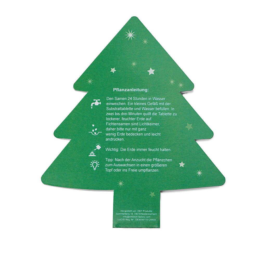 Klappkärtchen Tannenbaum - neutral mit 2-c Logoeindruck