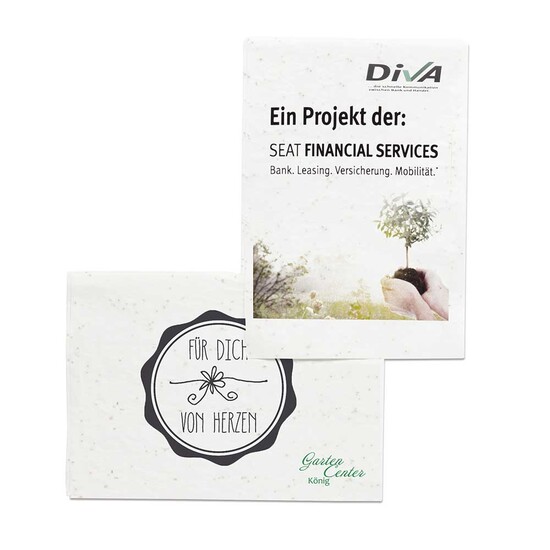 Samenpapier DIN A7 - Kräutermischung, Druck 4/4-c