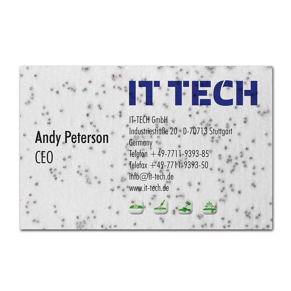 Samenpapier Visitenkarten - Mohnblume, Druck 4/0-c