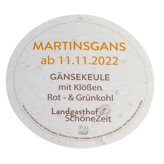 Samenpapier Bierdeckel - rund, Druck 4/4-C