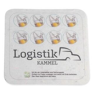 Samenpapier Bierdeckel - eckig, Druck 4/0-c