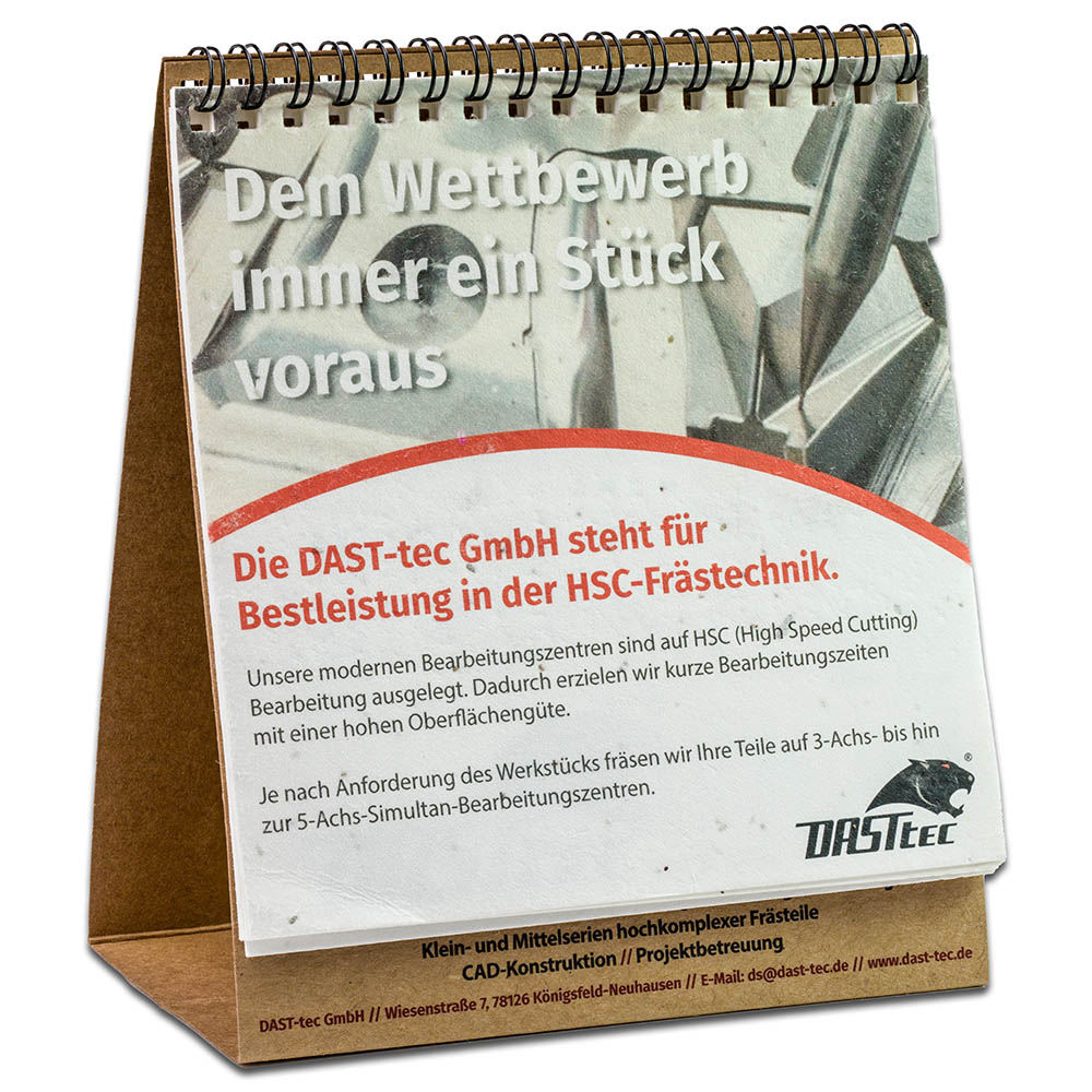 Samenpapier-Tischkalender - Gänseblümchen