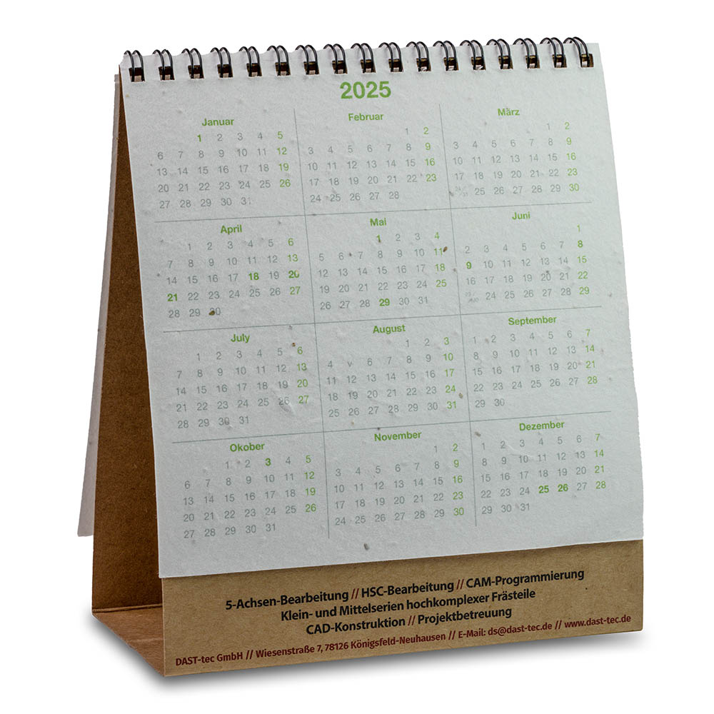Samenpapier-Tischkalender - Gänseblümchen