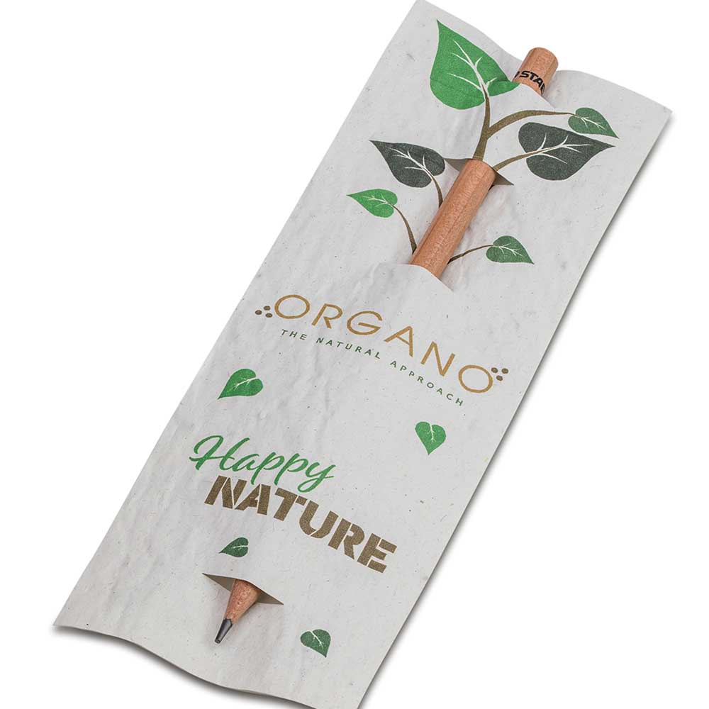 Bleistift im Samenpapieretui - Blumenmischung, Druck 4/0c, Lasergravur