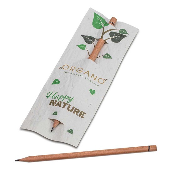 Bleistift im Samenpapieretui - Margerite, Druck 4/4c, Lasergravur