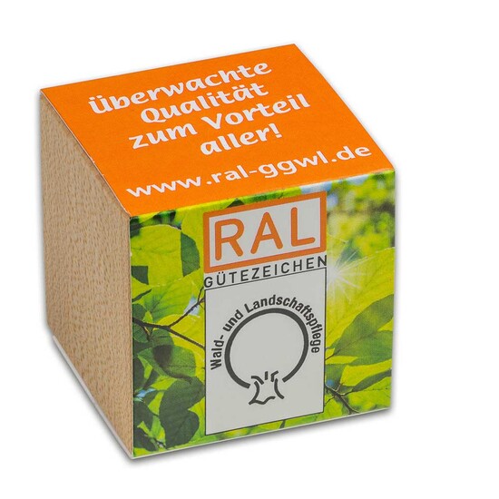 Pflanz-Holz mit Samen (Graspapier-Banderole) - Schnittlauch, 2 Seiten gelasert