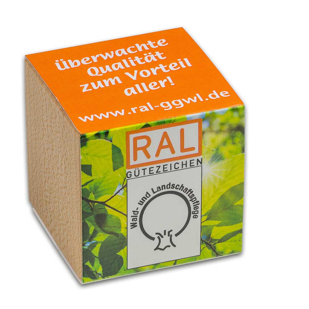 Pflanz-Holz mit Samen - Kräutermischung, 2 Seiten gelasert