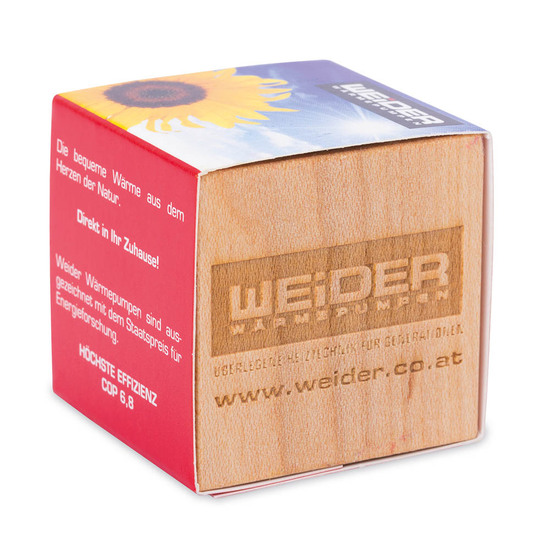 Pflanz-Holz mit Samen - Kräutermischung, 2 Seiten gelasert
