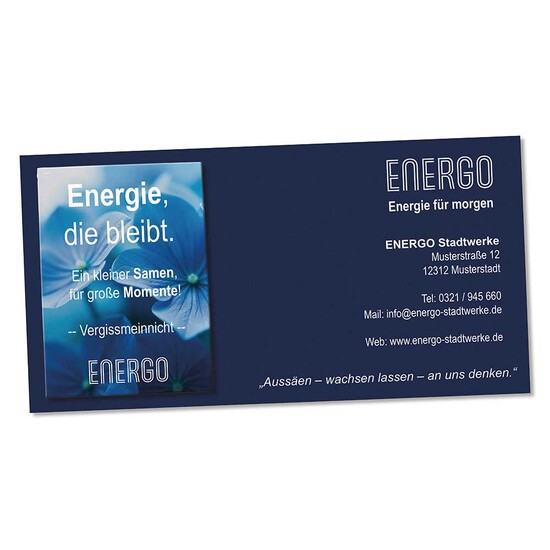 Samentütchen auf Werbekarte - Thymian