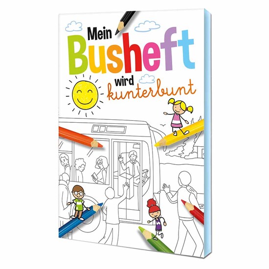 Malbuch / Mal-Set A6 - Bus - Malset mit 1-c Logoeindruck