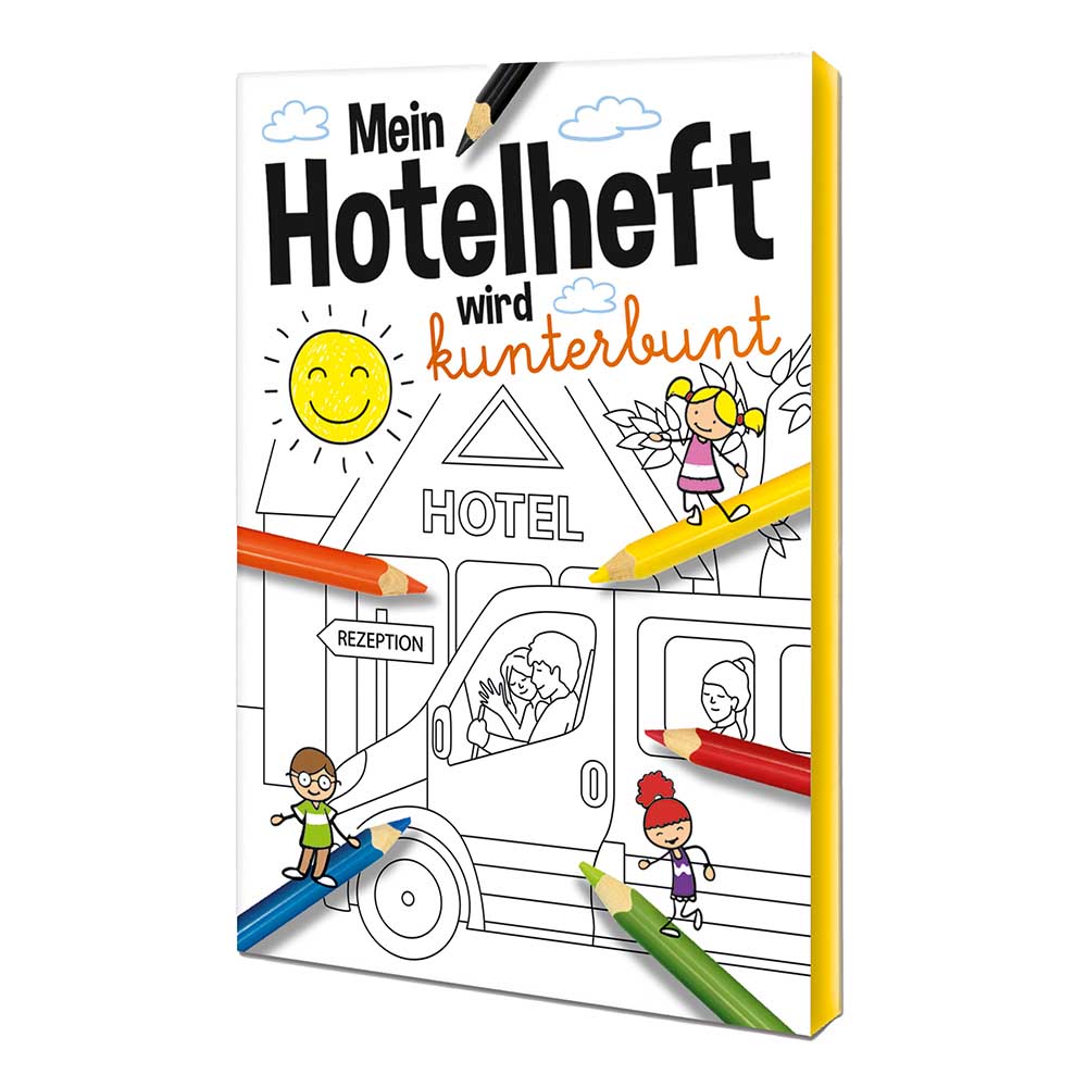 Malbuch / Mal-Set A6 - Hotel - Malset mit 1-c Logoeindruck