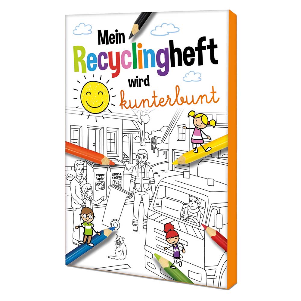 Malbuch / Mal-Set A6 - Recycling - Malset mit 1-c Logoeindruck