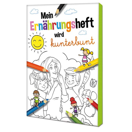Malbuch / Mal-Set A6 - Ernährung - Malset mit 2-c Logoeindruck