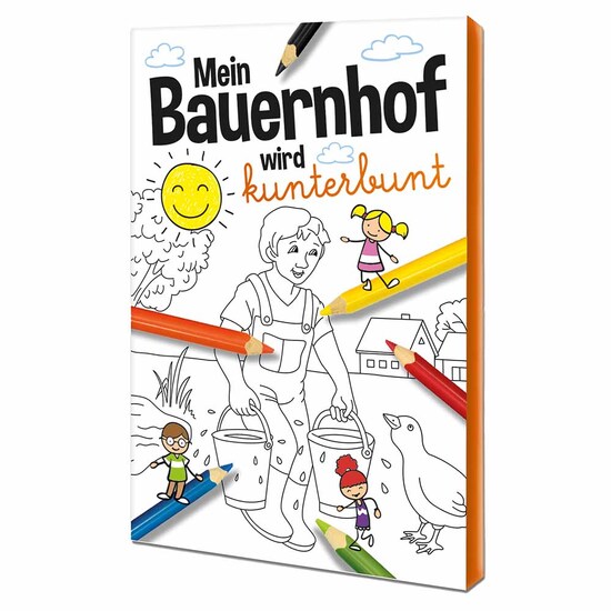Malbuch / Mal-Set A6 - Bauernhof - Malset mit 2-c Logoeindruck