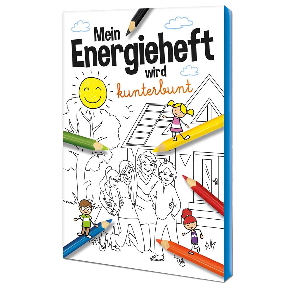Malbuch / Mal-Set A6 - Energie - Malset mit 2-c Logoeindruck