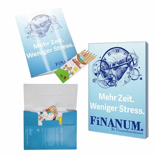 Malbuch / Mal-Set A6 - Raiffeisenbanken - Malset mit individuellen Vorder- und Rückseiten