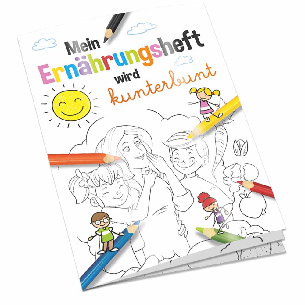 Malbuch / Mal-Set A6 - Ernährung - Malset mit individuellen Vorder- und Rückseiten