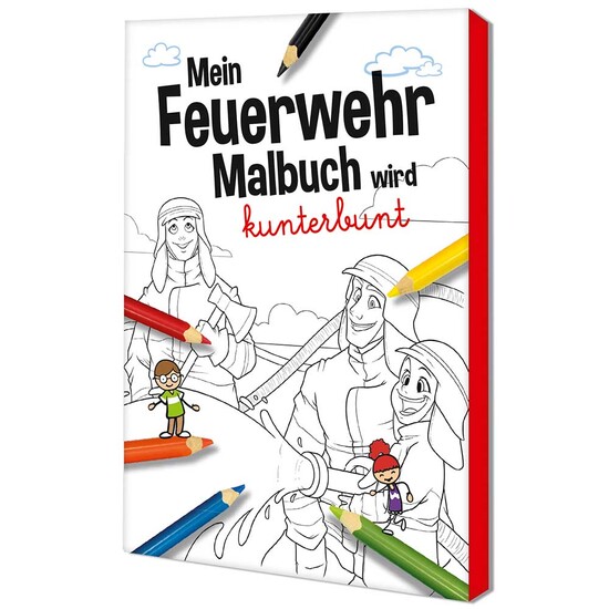 Malbuch / Mal-Set A6 - Feuerwehr - Malset mit individuellen Vorder- und Rückseiten