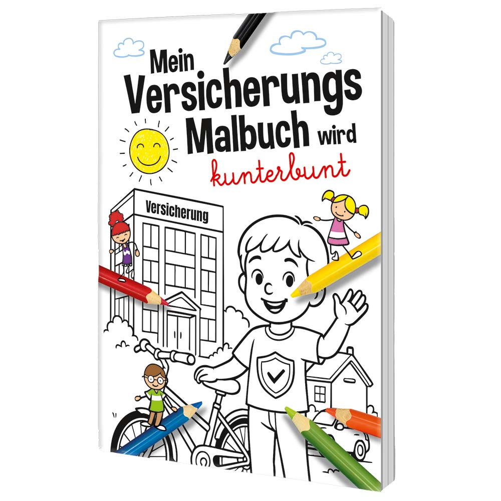 Malbuch / Mal-Set A6 - Versicherung - Malbuch mit 1-c Logoeindruck