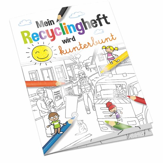 Malbuch / Mal-Set A6 - Recycling - Malbuch mit 1-c Logoeindruck