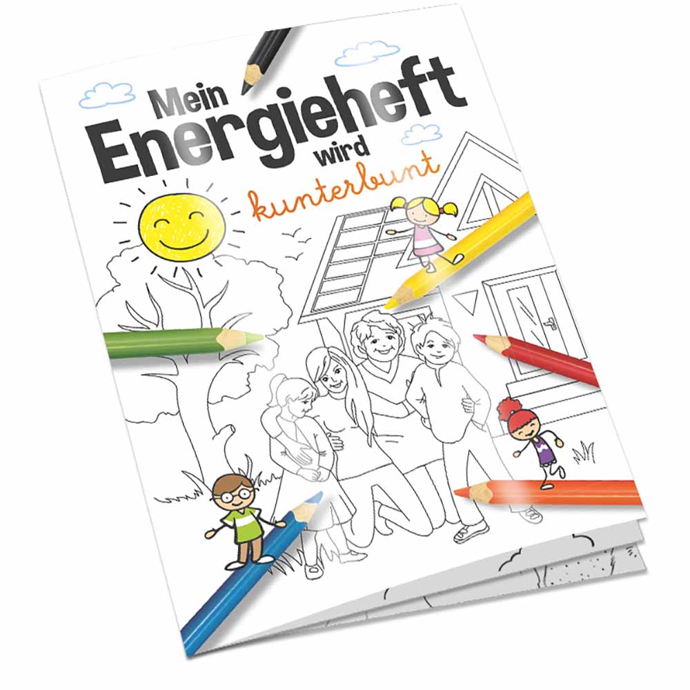 Malbuch / Mal-Set A6 - Energie - Malbuch mit 1-c Logoeindruck