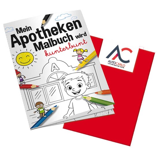 Malbuch / Mal-Set A6 - Apotheke - Malbuch mit 2-c Logoeindruck