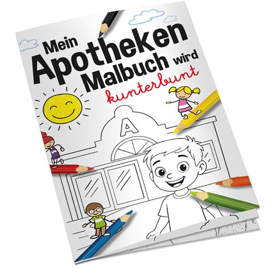 Malbuch / Mal-Set A6 - Apotheke - Malbuch mit 2-c Logoeindruck