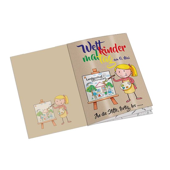 Malbuch / Mal-Set A6 - Bauernhof - Malbuch mit individueller Vorder- und Rückseite