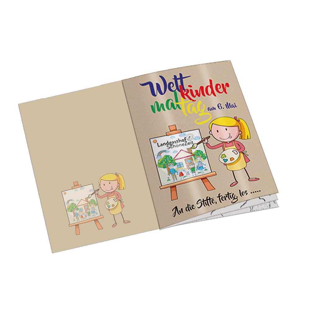 Malbuch / Mal-Set A6 - Recycling - Malbuch mit individueller Vorder- und Rückseite