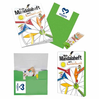 Malbuch / Mal-Set A5 - Mandala - Malset mit 1-c Logoeindruck