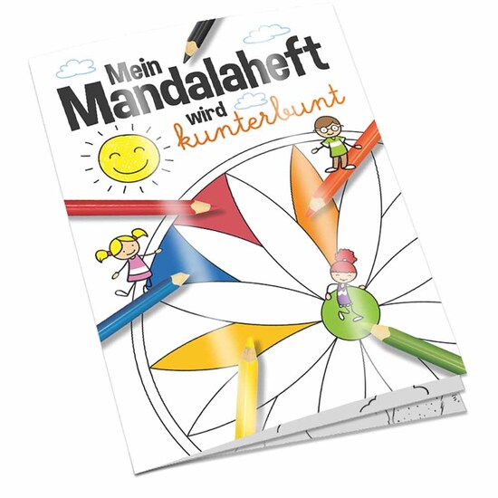 Malbuch / Mal-Set A5 - Mandala - Malbuch mit 1-c Logoeindruck