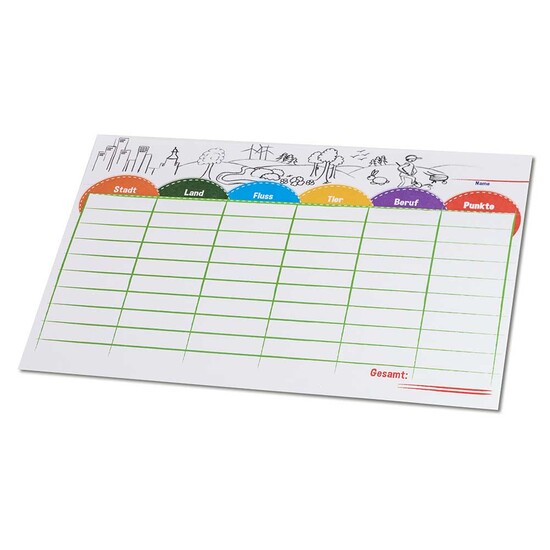 Stadt-Land-Fluss - Block mit 1-c Logoeindruck