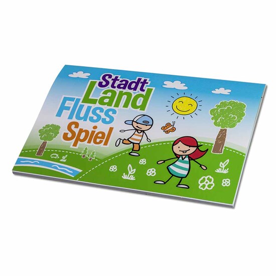 Stadt-Land-Fluss - Block mit 2-c Logoeindruck