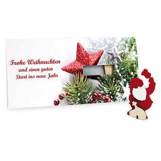 Steckfiguren-Karte Filz - Weihnachtsmann 4/0-c