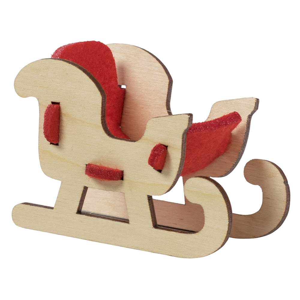 Steckfiguren-Karte Filz - Schlitten 4/0-c