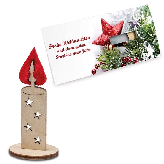 Steckfiguren-Karte Filz - Kerze 4/4-c
