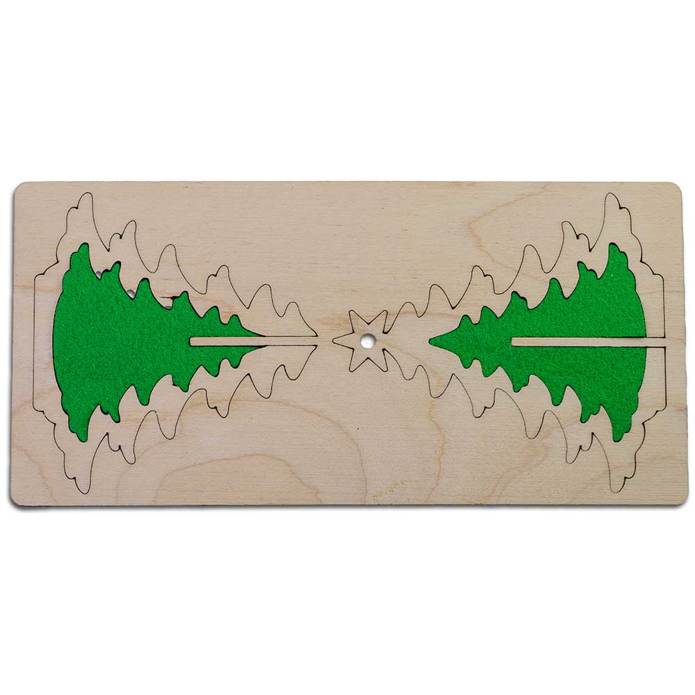 3D Holzpuzzle-Karte - Holz-Filz Tanne