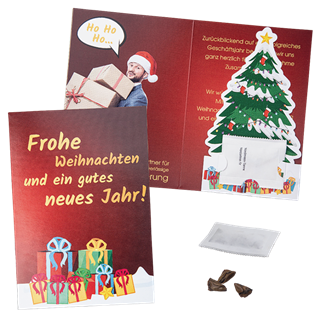 Weihnachtsbaumkarte mit Samen