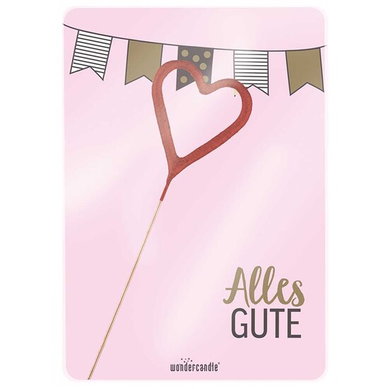 Wondercandle Mini mit Wondercard - Herz, gold