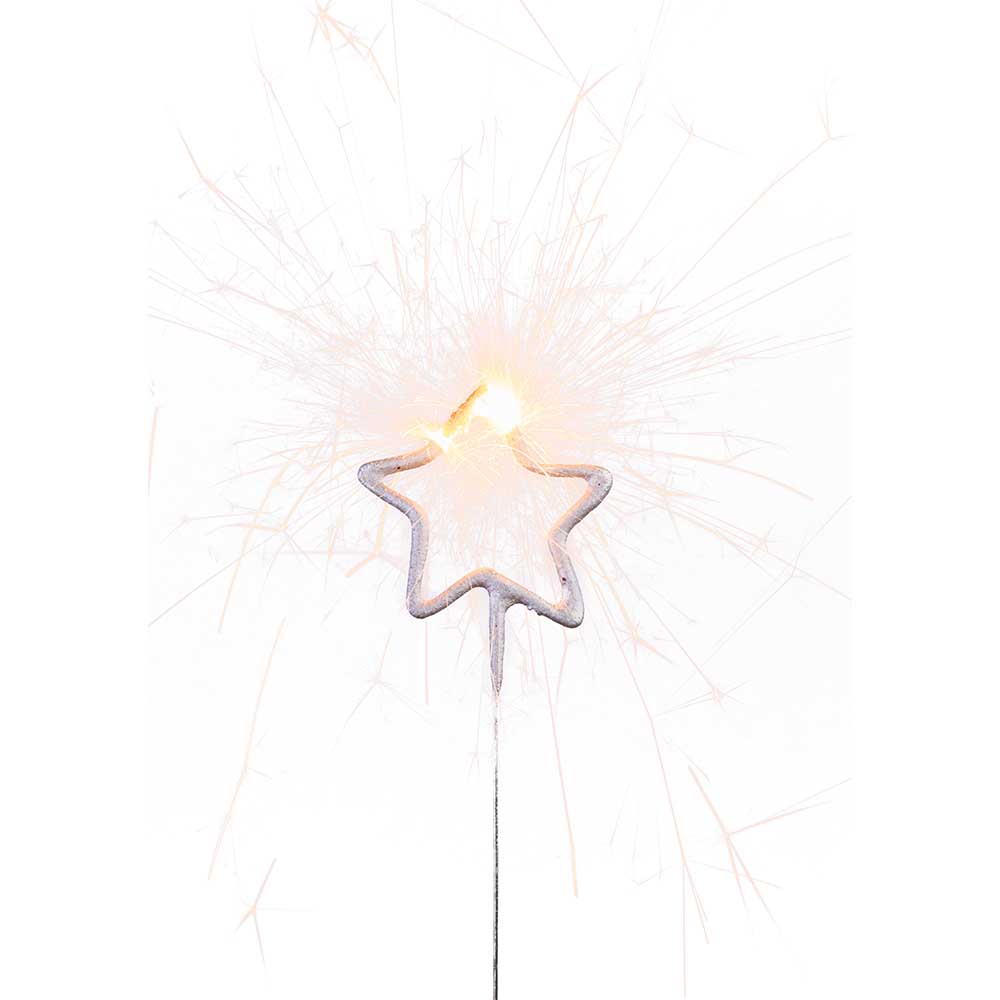 Wondercandle Mini mit Wondercard  - Stern, silber