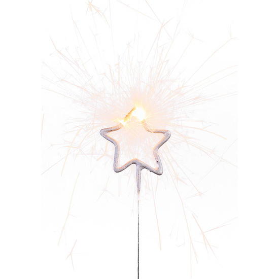 Wondercandle Mini mit Wondercard  - Stern, silber