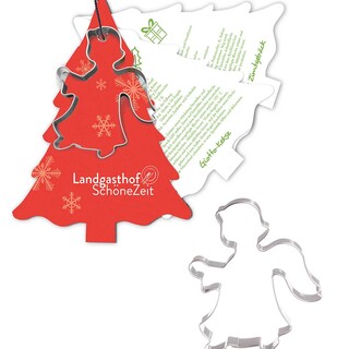 Backförmchen mit Rezeptblock Tannenbaum - Engel