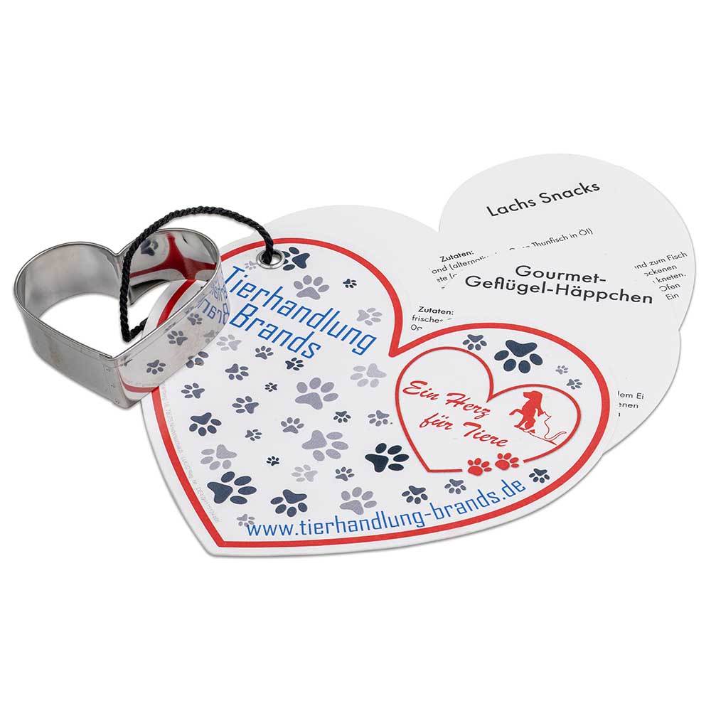 Backförmchen mit Leckerli-Rezeptblock Herz - Herz