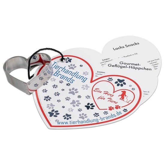 Backförmchen mit Leckerli-Rezeptblock Herz - Herz