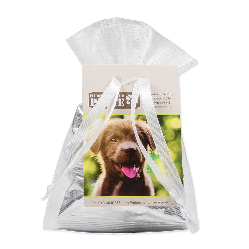 Hunde-Leckerli im Organzabeutel - mit Digitaldruck